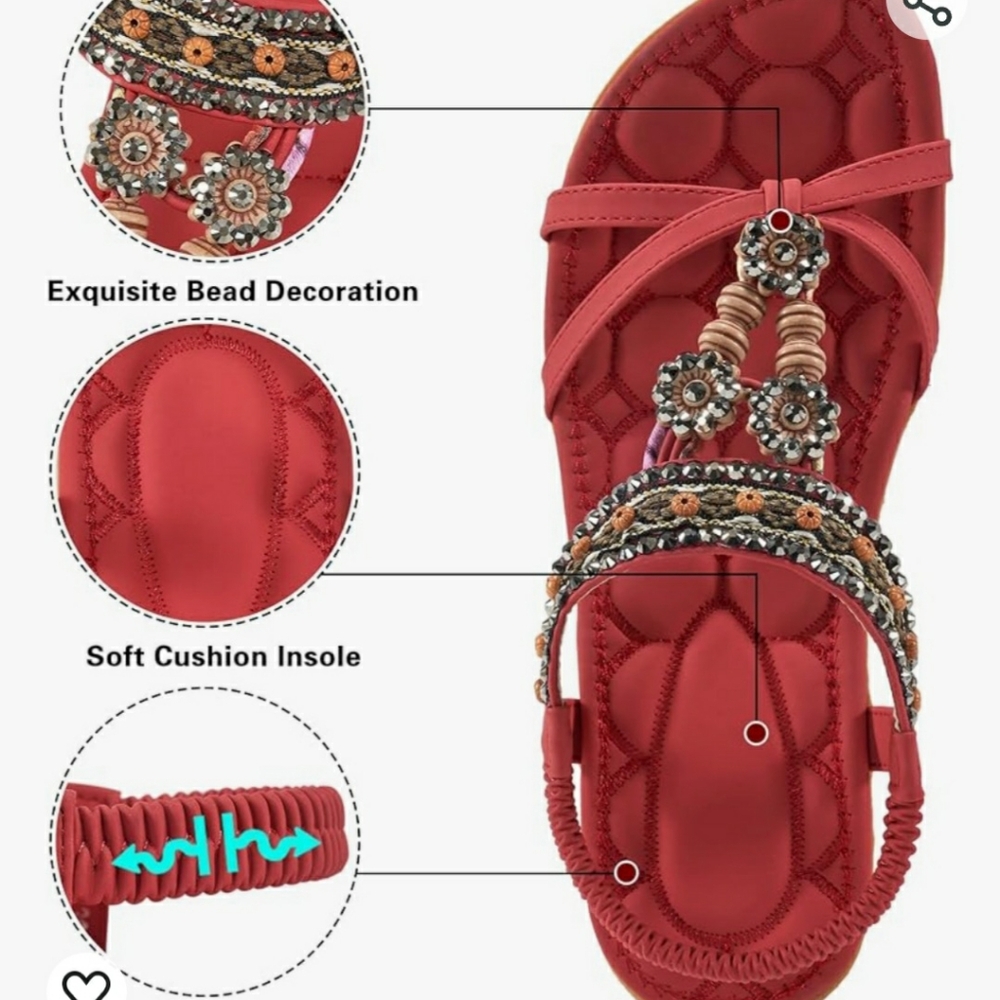 ALICEGANA BOHEMIAN SANDALS W/ ELASTIC ANKLE STRAPS - Picture 14 of 16